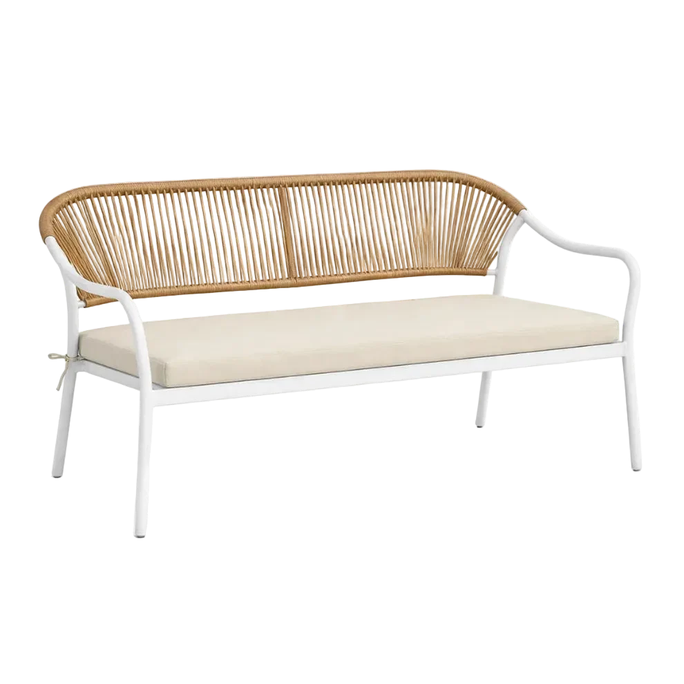 Calira 4-Piece Rattan Outdoor Sofa Set – 2-Seater, 2 Chairs & Glass Coffee Table-Mauvora