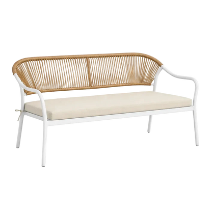Calira 4-Piece Rattan Outdoor Sofa Set – 2-Seater, 2 Chairs & Glass Coffee Table-Mauvora