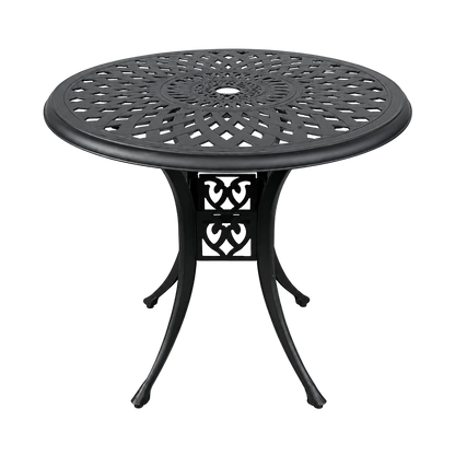 Elana 3-Piece Cast Aluminum Outdoor Bistro Set for Two-Mauvora
