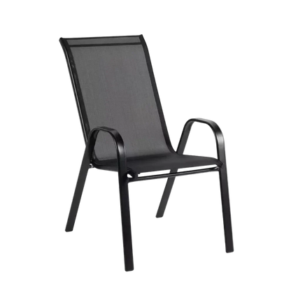 Kara 7-Piece Glass-Top Outdoor Dining Set with 6 Sling Chairs-Mauvora