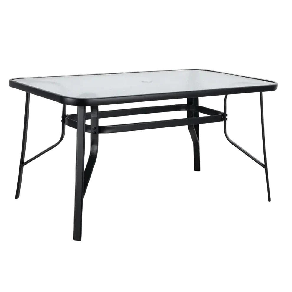 Kara 7-Piece Glass-Top Outdoor Dining Set with 6 Sling Chairs-Mauvora